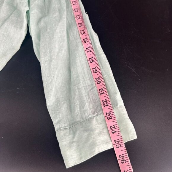 Lane Bryant Sea Foam Green Roll Up Sleeve Plus Size 22/24 Linen Top - Picture 7 of 8